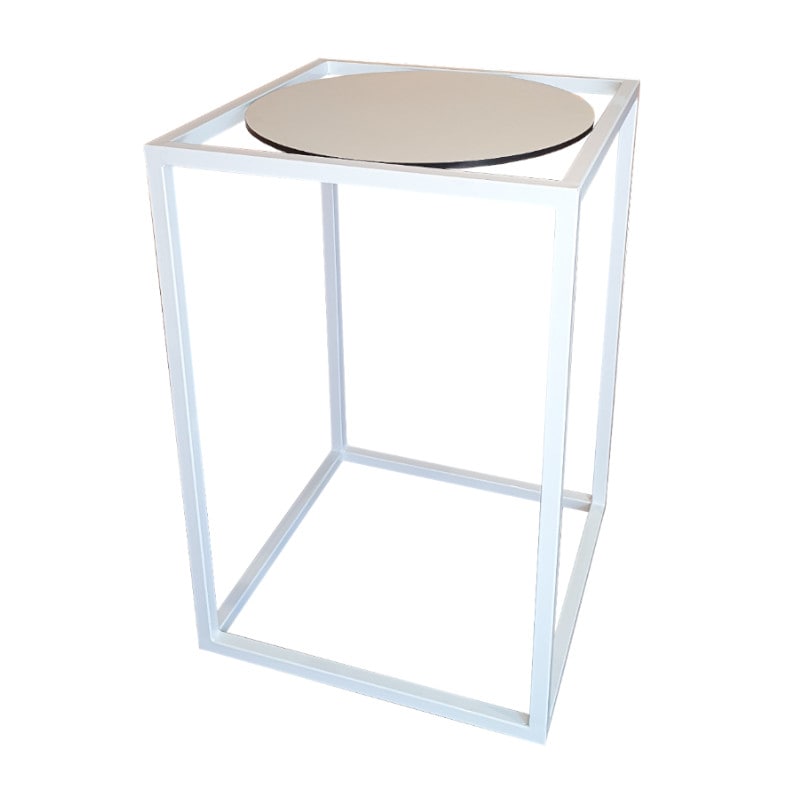 white and white bar table