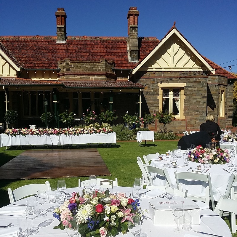 Wedding Hire Adelaide Partridge House round tables
