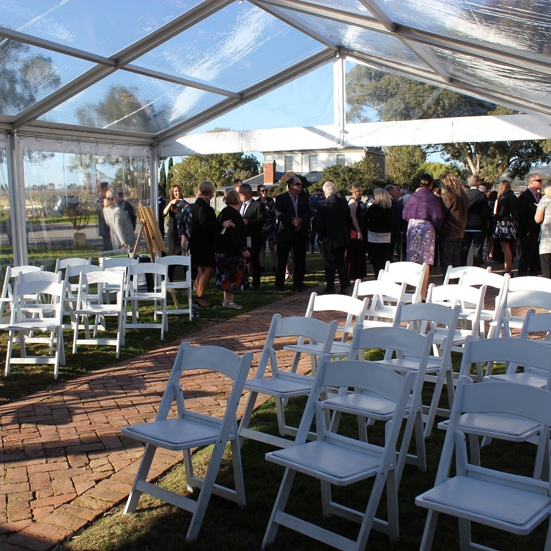 Wedding Hire Adelaide ceremony marquee americana chairs