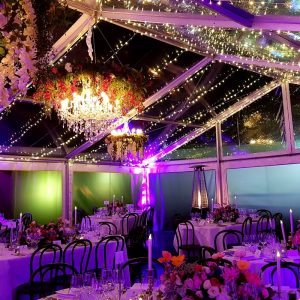 Event hire oval tables and bentwood chairs