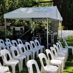 Pavilion Hire control booth for concert marquee