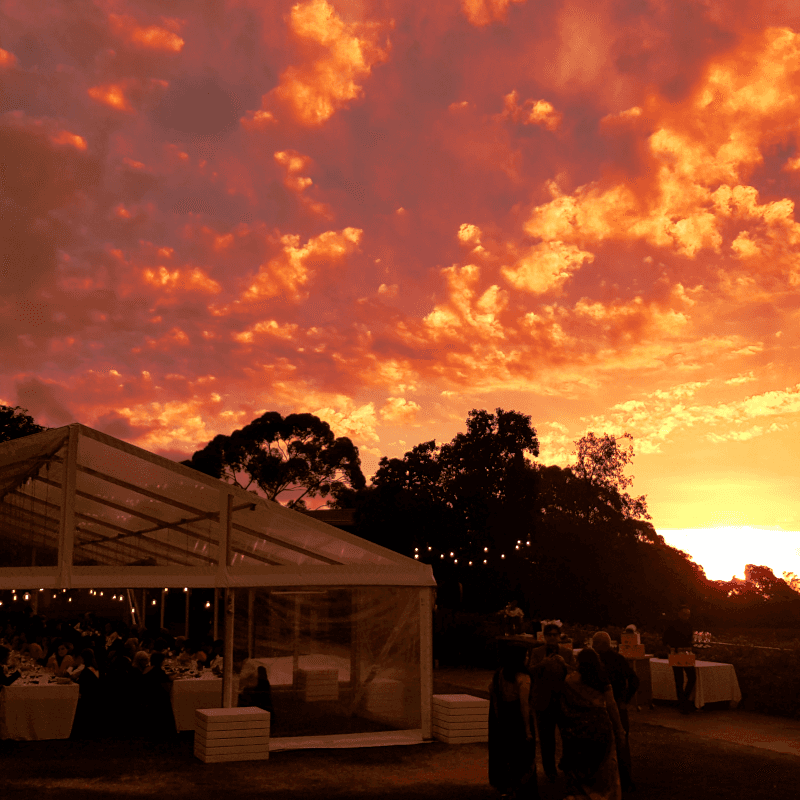 perfect sunset over magill estate for yor wedding