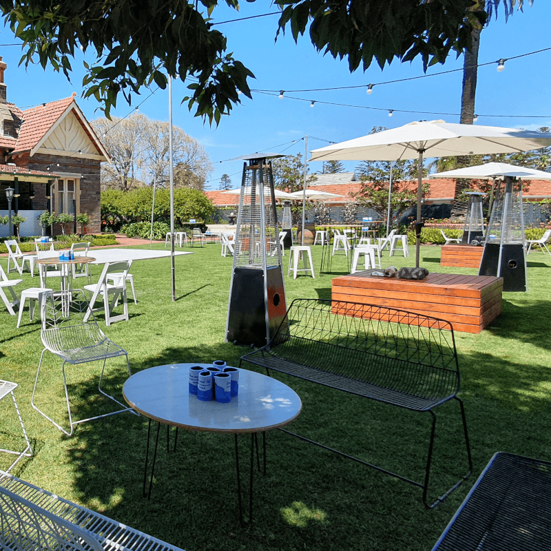 Plaza Pod Partridge house Hairpin leg tables Arrow bench seats