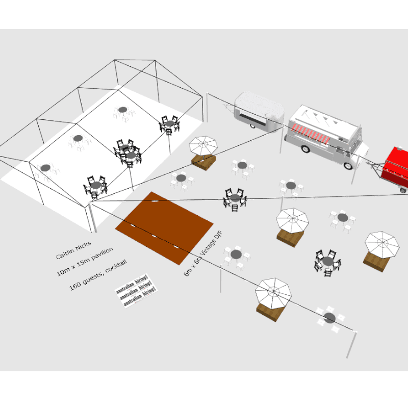 3D design of vintage dance floor Aldinga Bay Bungalows