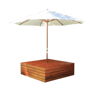 Plaza pod with umbrella